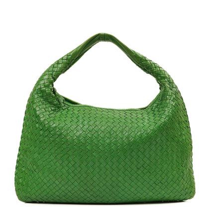 Bottega Veneta Veneta Hobo Tasche Groß aus grünem Nappa Intrecciato