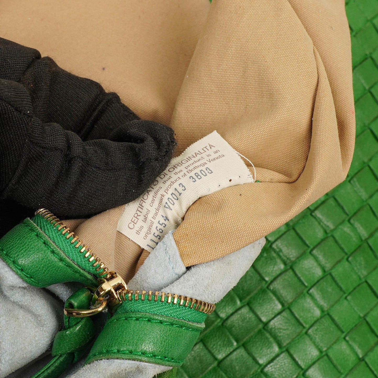 Bottega Veneta Veneta Hobo Tasche Groß aus grünem Nappa Intrecciato
