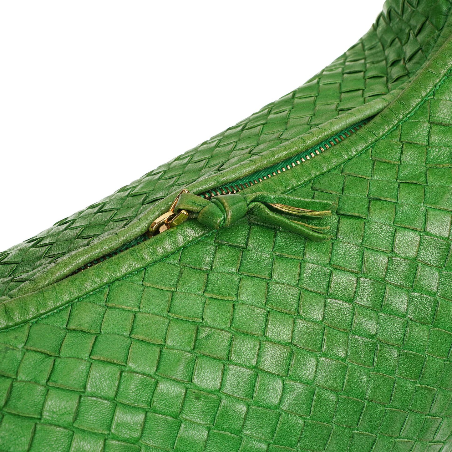 Bottega Veneta Veneta Hobo Tasche Groß aus grünem Nappa Intrecciato