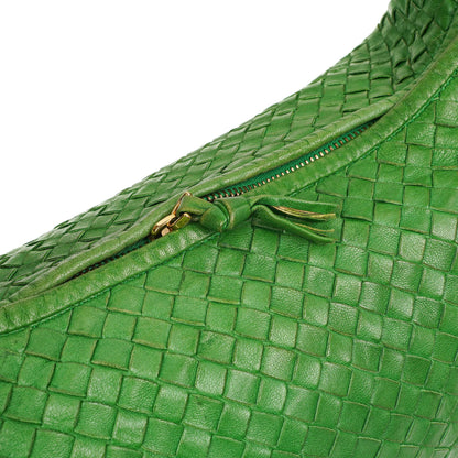 Bottega Veneta Veneta Hobo Tasche Groß aus grünem Nappa Intrecciato
