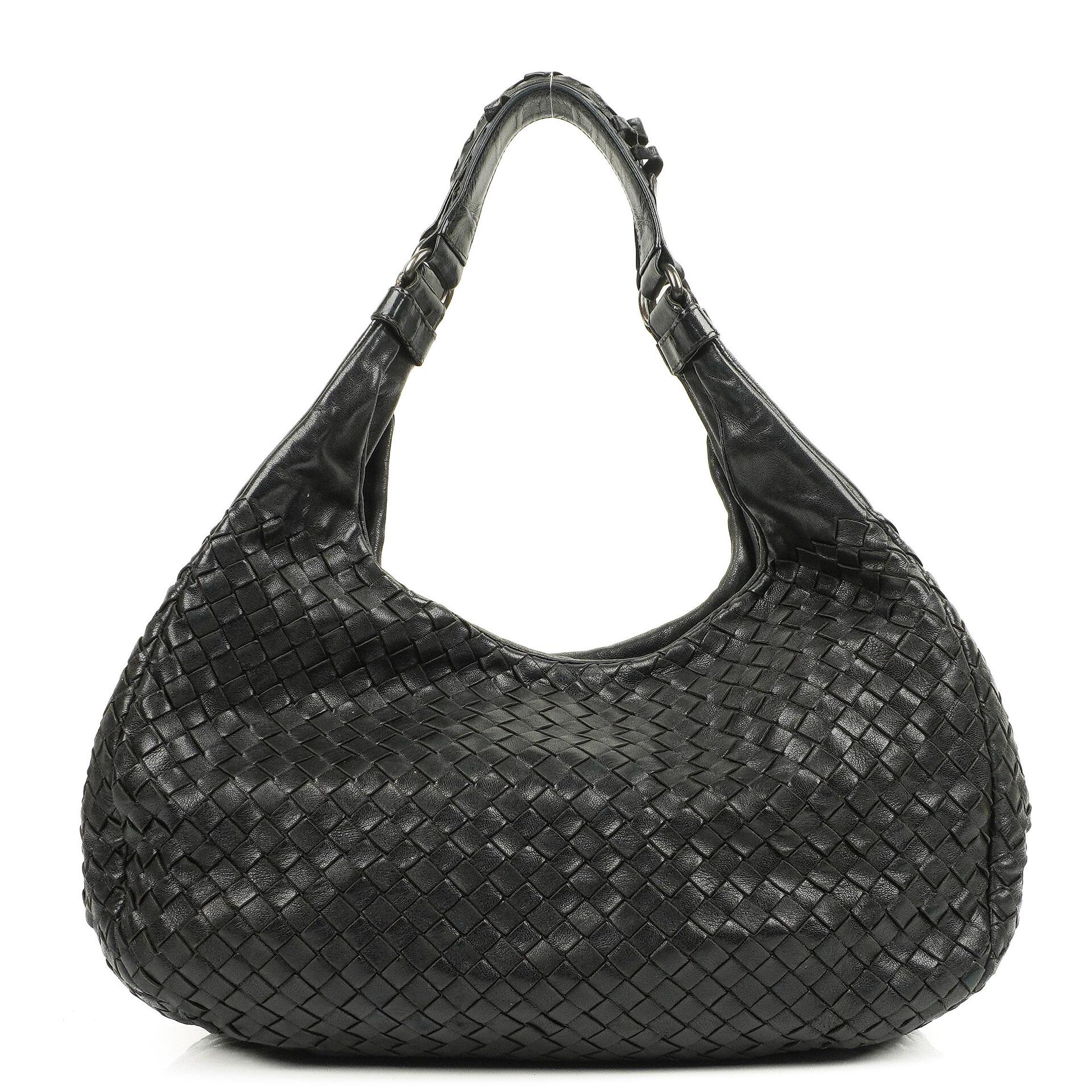 Bottega Veneta Intrecciato Campana Schwarze Hobo Tasche
