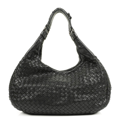 Bottega Veneta Intrecciato Campana Schwarze Hobo Tasche