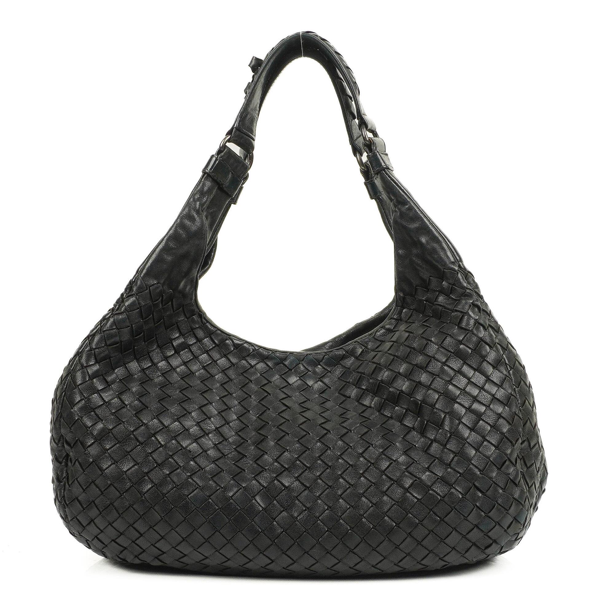 Bottega Veneta Intrecciato Campana Schwarze Hobo Tasche