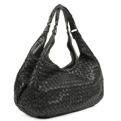 Bottega Veneta Intrecciato Campana Schwarze Hobo Tasche