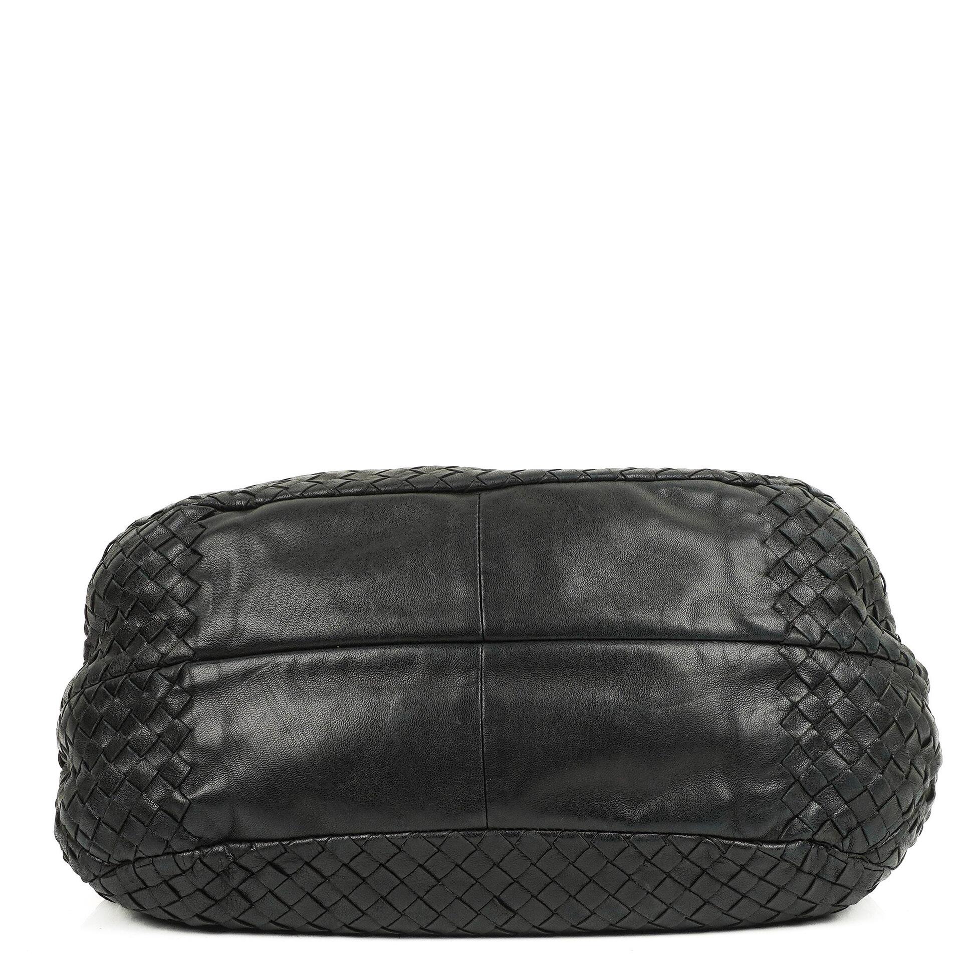Bottega Veneta Intrecciato Campana Schwarze Hobo Tasche