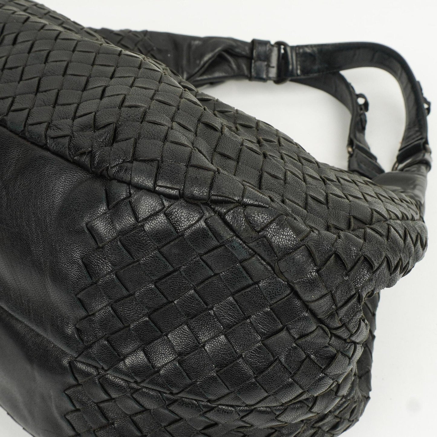Bottega Veneta Intrecciato Campana Schwarze Hobo Tasche