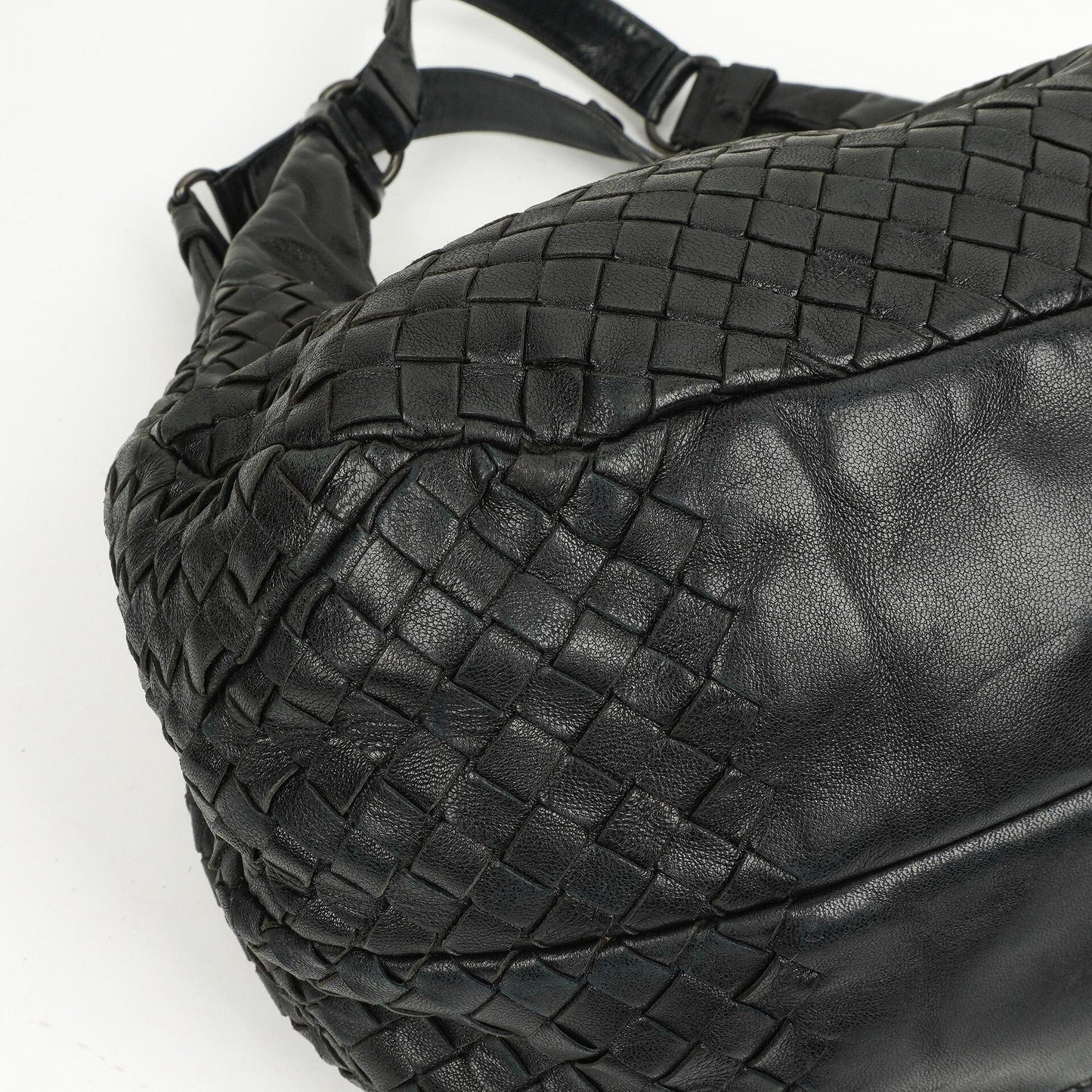 Bottega Veneta Intrecciato Campana Schwarze Hobo Tasche