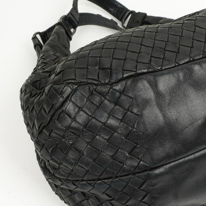 Bottega Veneta Intrecciato Campana Schwarze Hobo Tasche