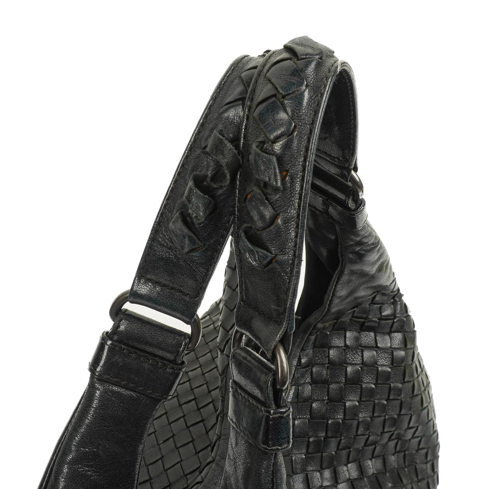 Bottega Veneta Intrecciato Campana Schwarze Hobo Tasche