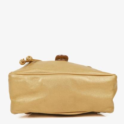 Bottega Veneta Intrecciato Rucksack in Gold