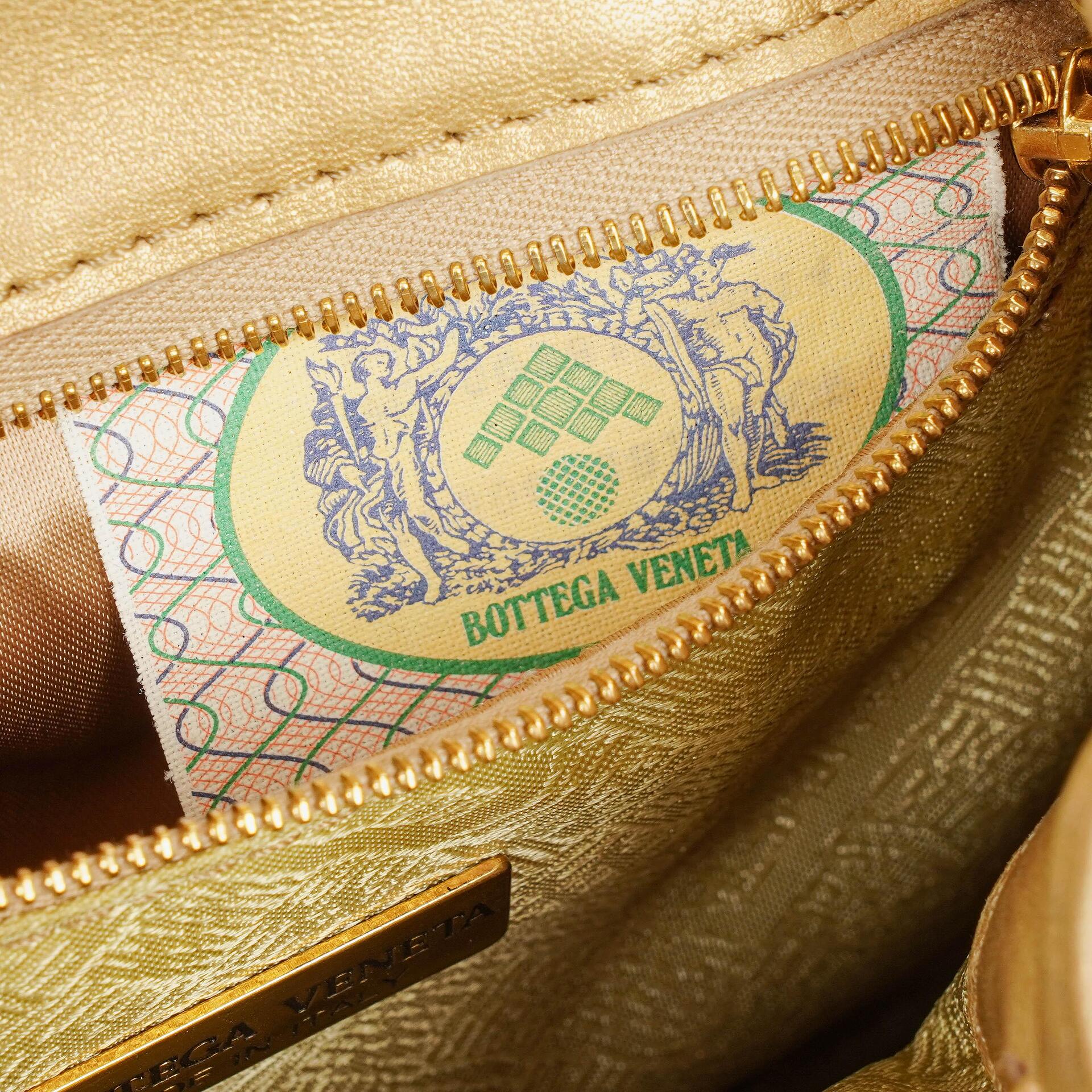 Bottega Veneta Intrecciato Rucksack in Gold