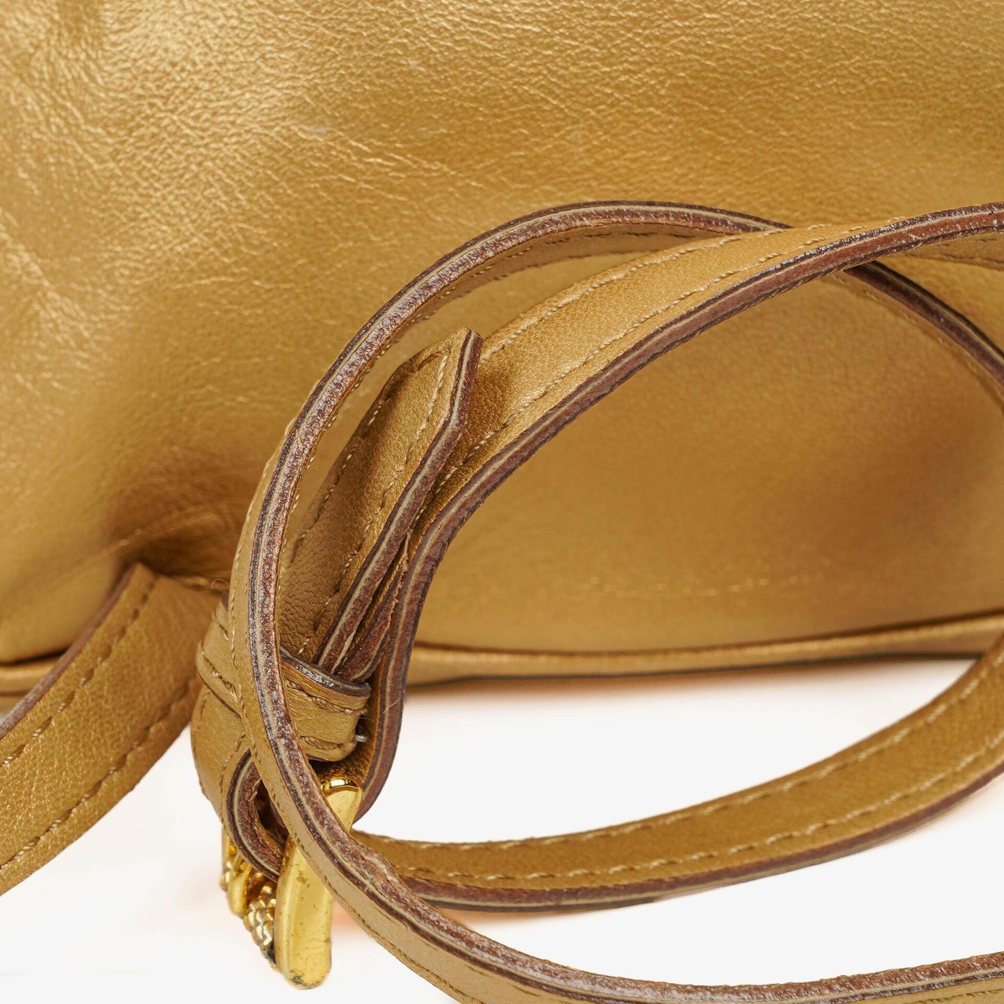 Bottega Veneta Intrecciato Rucksack in Gold