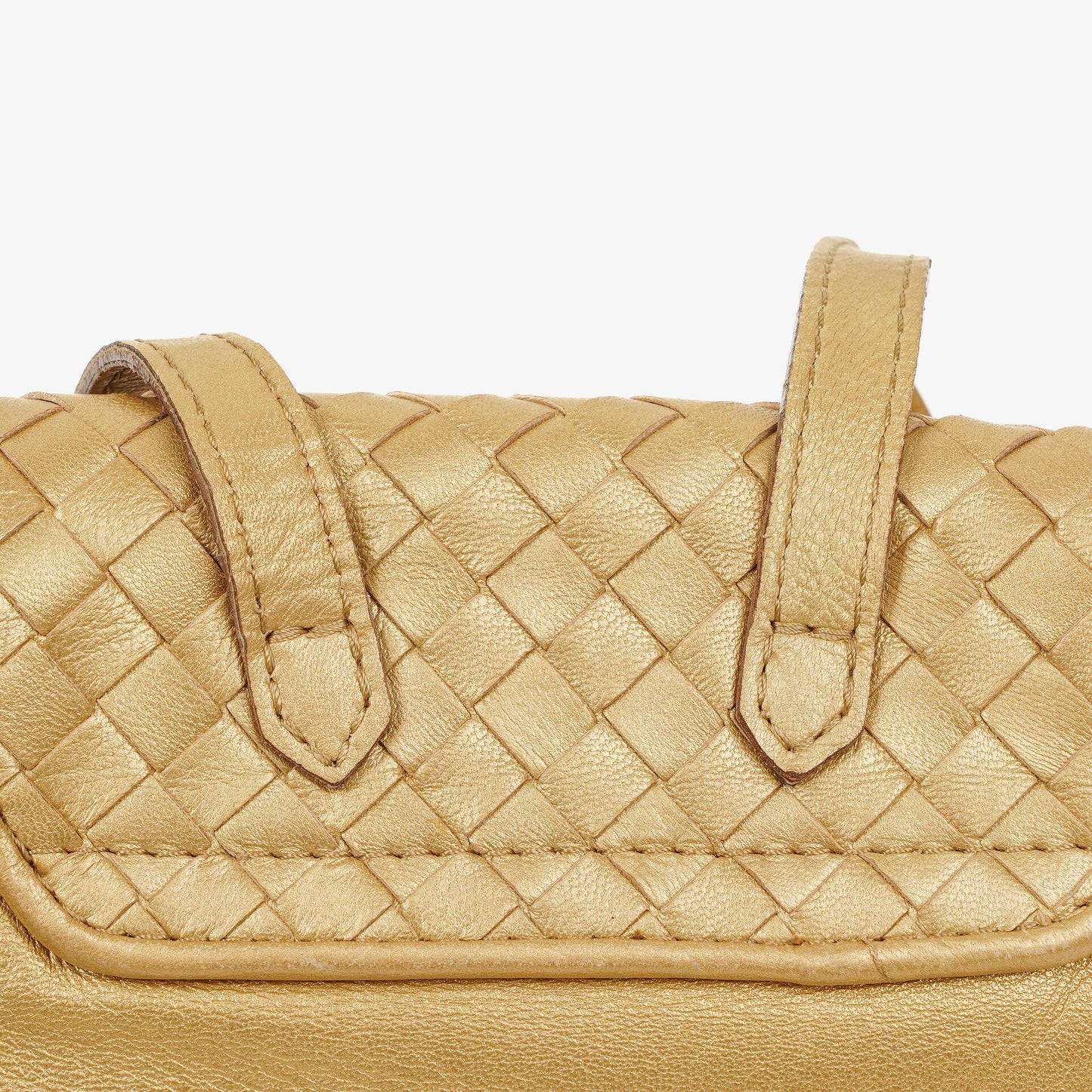 Bottega Veneta Intrecciato Rucksack in Gold