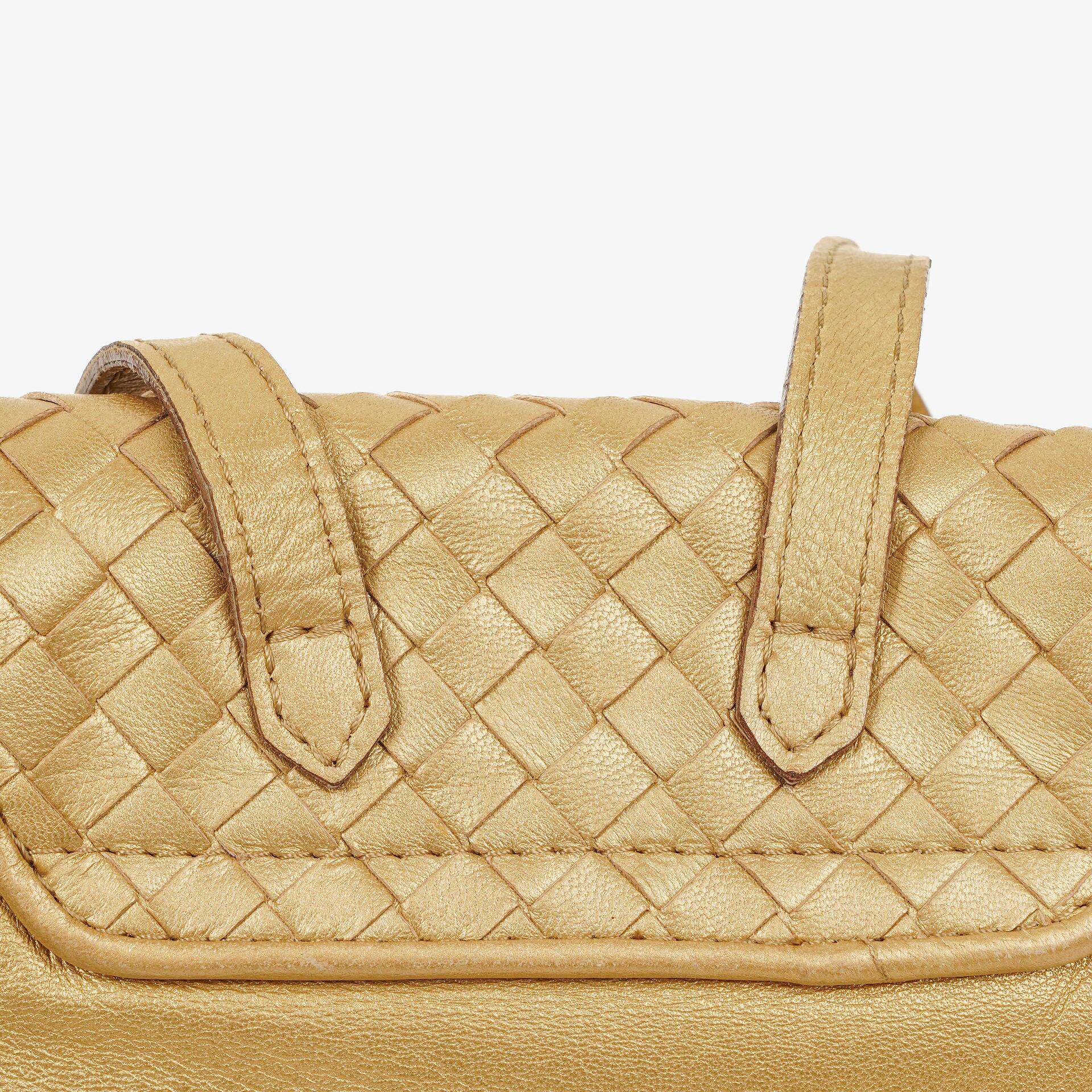Bottega Veneta Intrecciato Rucksack in Gold