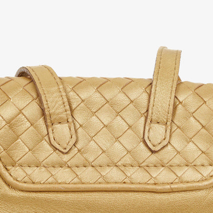 Bottega Veneta Intrecciato Rucksack in Gold