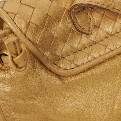 Bottega Veneta Intrecciato Rucksack in Gold