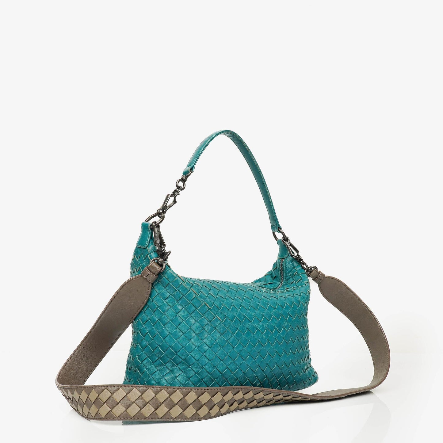 Bottega Veneta kleine Schultertasche aus Intrecciato-Leder