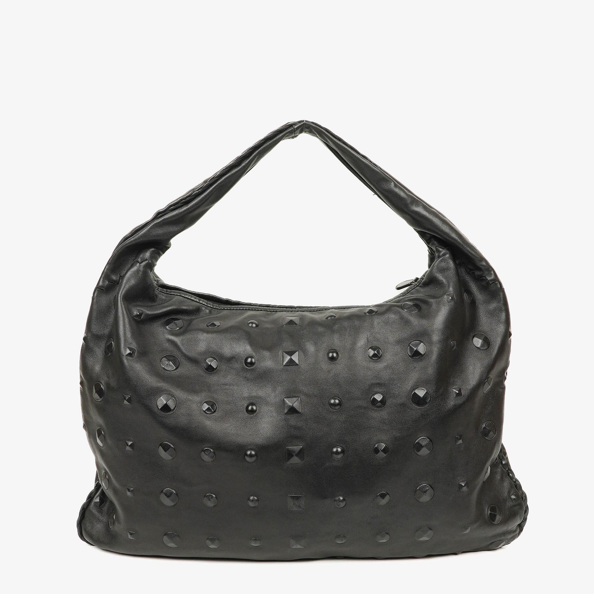 Bottega Veneta Maxi Hobo-Tasche aus schwarzem Nappa mit Nieten