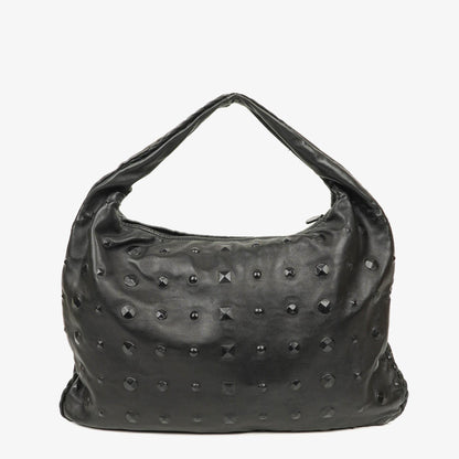 Bottega Veneta Maxi Hobo-Tasche aus schwarzem Nappa mit Nieten