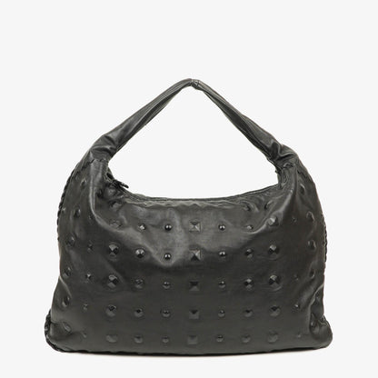 Bottega Veneta Maxi Hobo-Tasche aus schwarzem Nappa mit Nieten