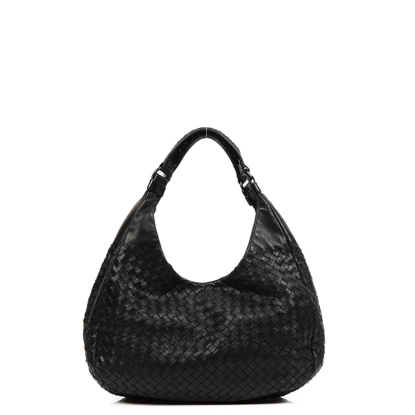 Bottega Veneta mittelgroße Campana Hobo Tasche aus schwarzem Nappa Intrecciato