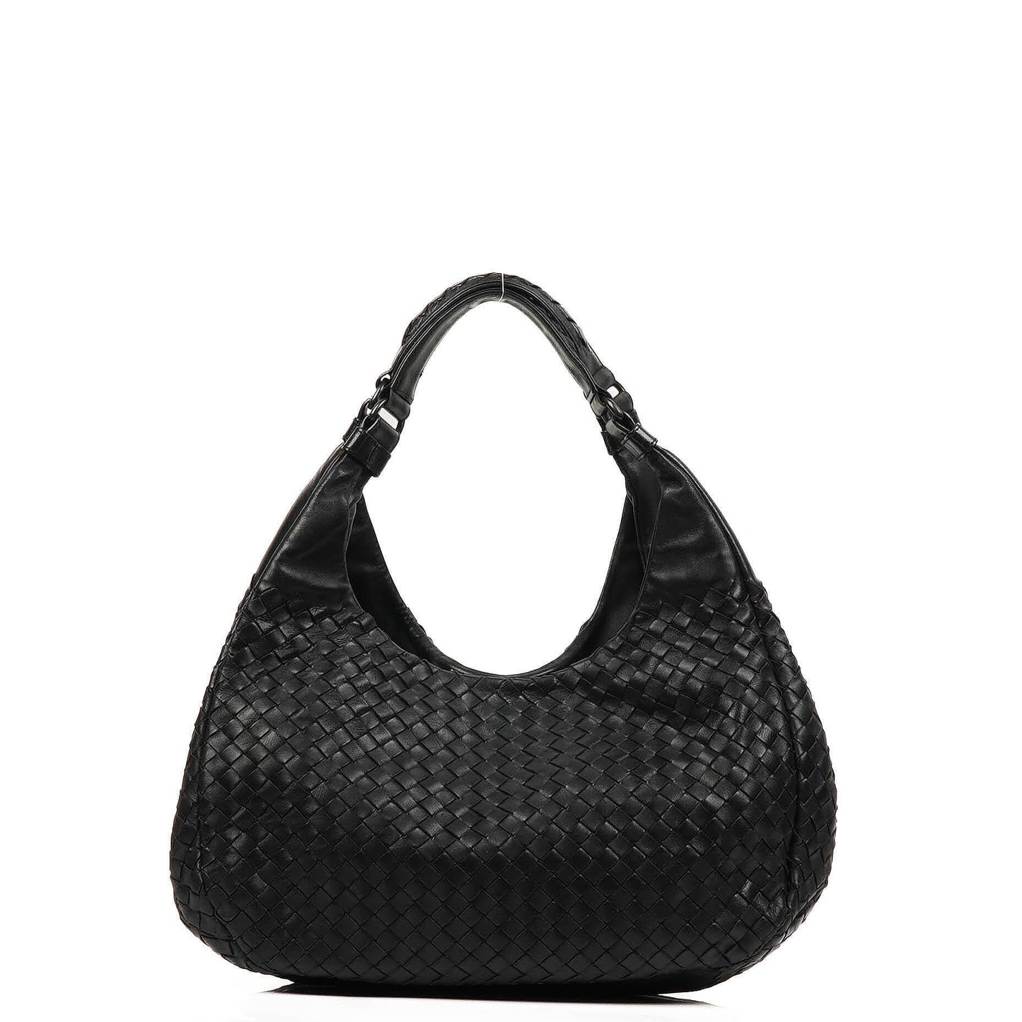 Bottega Veneta mittelgroße Campana Hobo Tasche aus schwarzem Nappa Intrecciato