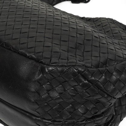 Bottega Veneta mittelgroße Campana Hobo Tasche aus schwarzem Nappa Intrecciato
