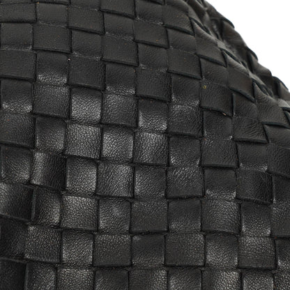 Bottega Veneta mittelgroße Campana Hobo Tasche aus schwarzem Nappa Intrecciato
