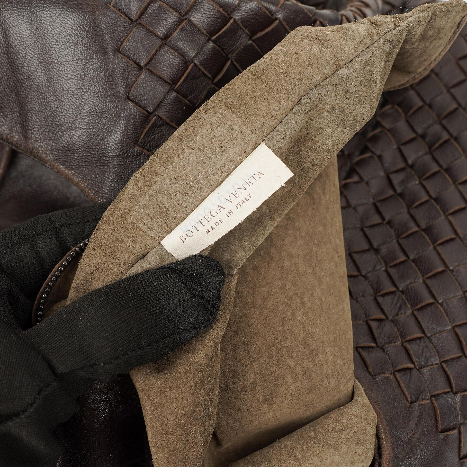 Bottega Veneta Mittlere Campana Braunes Nappa Intrecciato Hobo Tasche