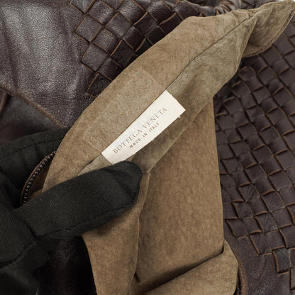 Bottega Veneta Mittlere Campana Braunes Nappa Intrecciato Hobo Tasche