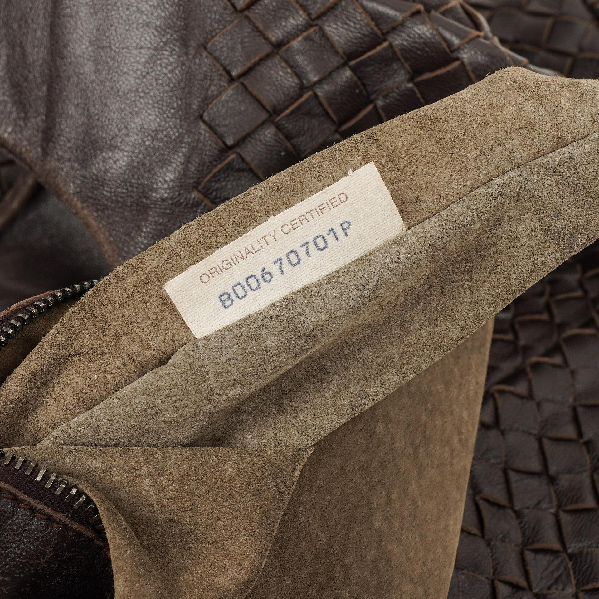 Bottega Veneta Mittlere Campana Braunes Nappa Intrecciato Hobo Tasche