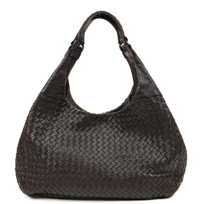 Bottega Veneta Mittlere Campana Braunes Nappa Intrecciato Hobo Tasche