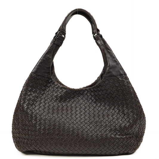 Bottega Veneta Mittlere Campana Braunes Nappa Intrecciato Hobo Tasche