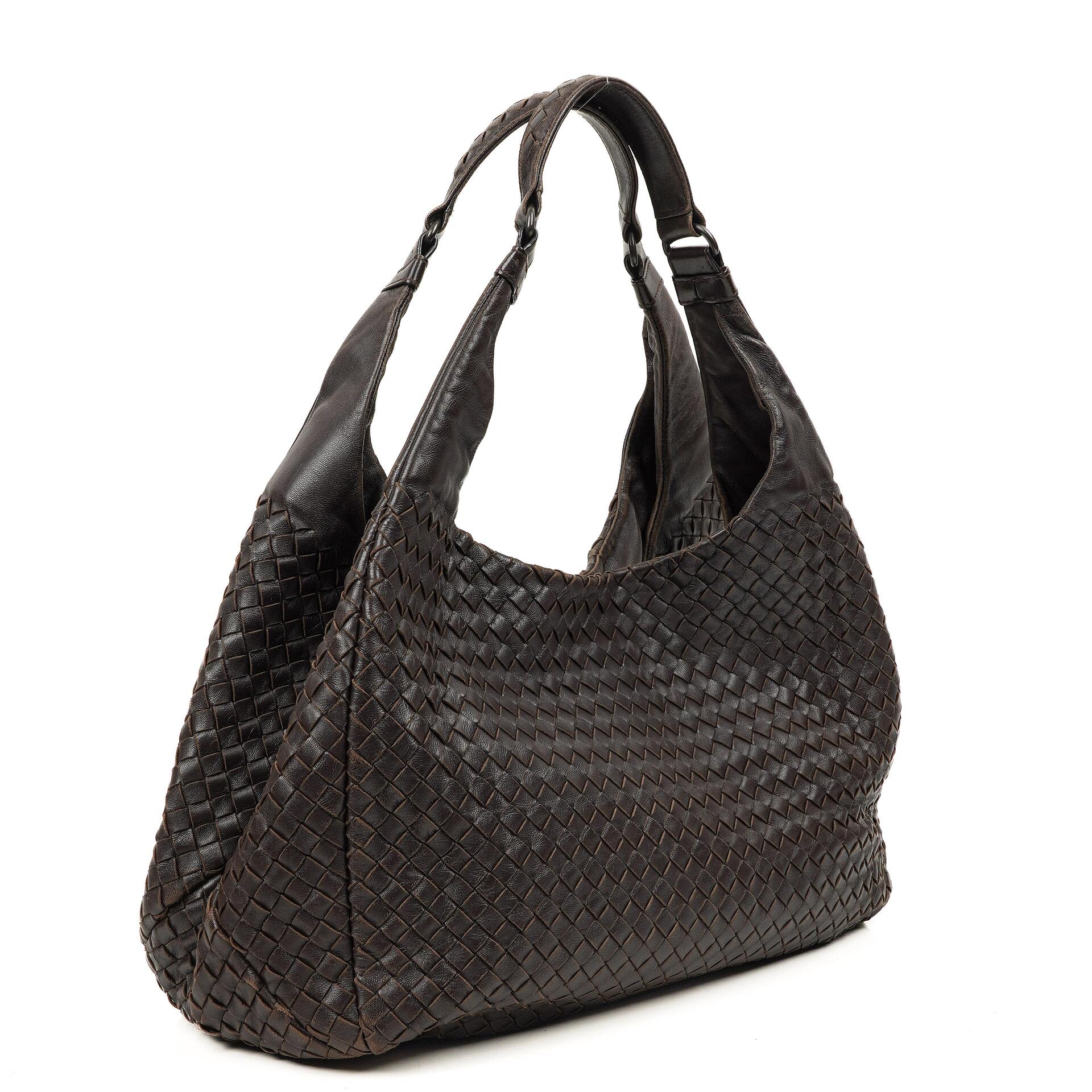 Bottega Veneta Mittlere Campana Braunes Nappa Intrecciato Hobo Tasche