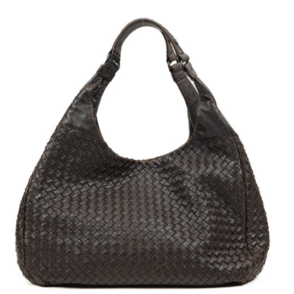 Bottega Veneta Mittlere Campana Braunes Nappa Intrecciato Hobo Tasche