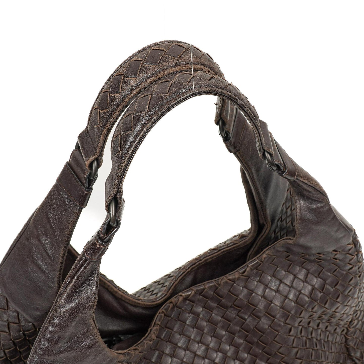 Bottega Veneta Mittlere Campana Braunes Nappa Intrecciato Hobo Tasche