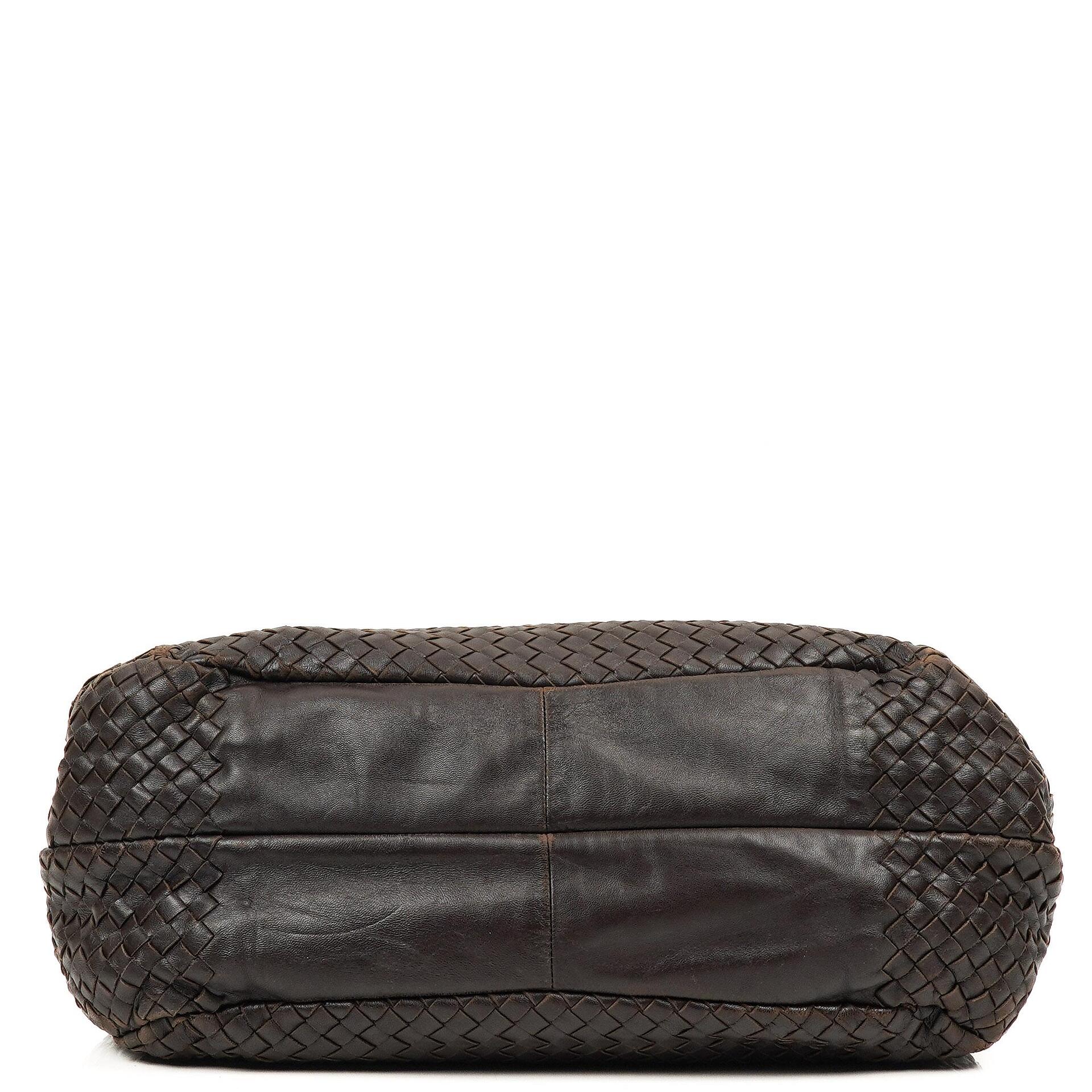 Bottega Veneta Mittlere Campana Braunes Nappa Intrecciato Hobo Tasche