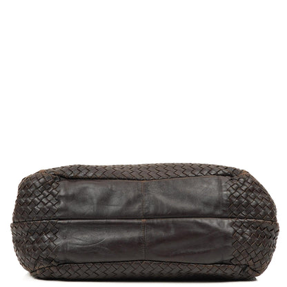 Bottega Veneta Mittlere Campana Braunes Nappa Intrecciato Hobo Tasche