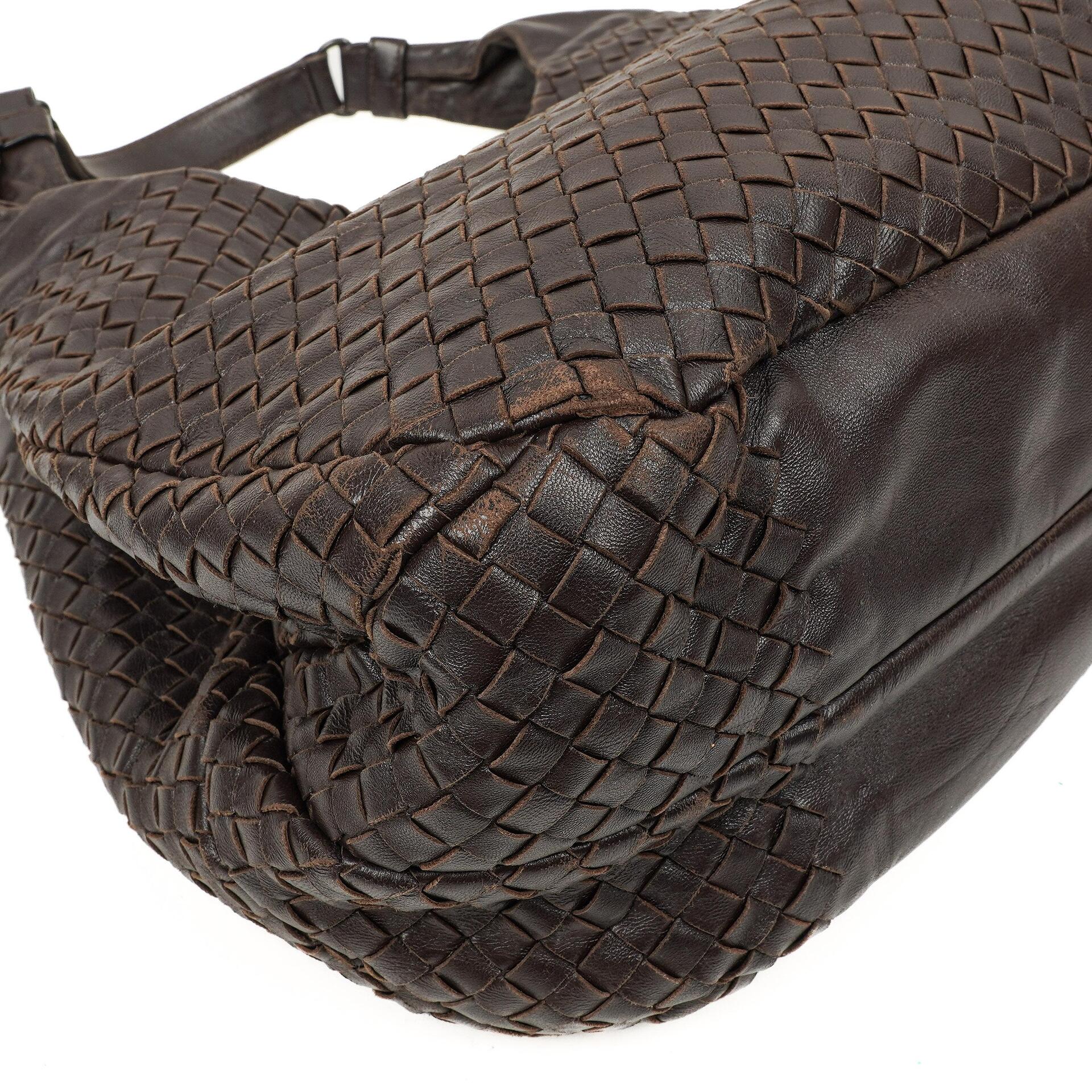 Bottega Veneta Mittlere Campana Braunes Nappa Intrecciato Hobo Tasche