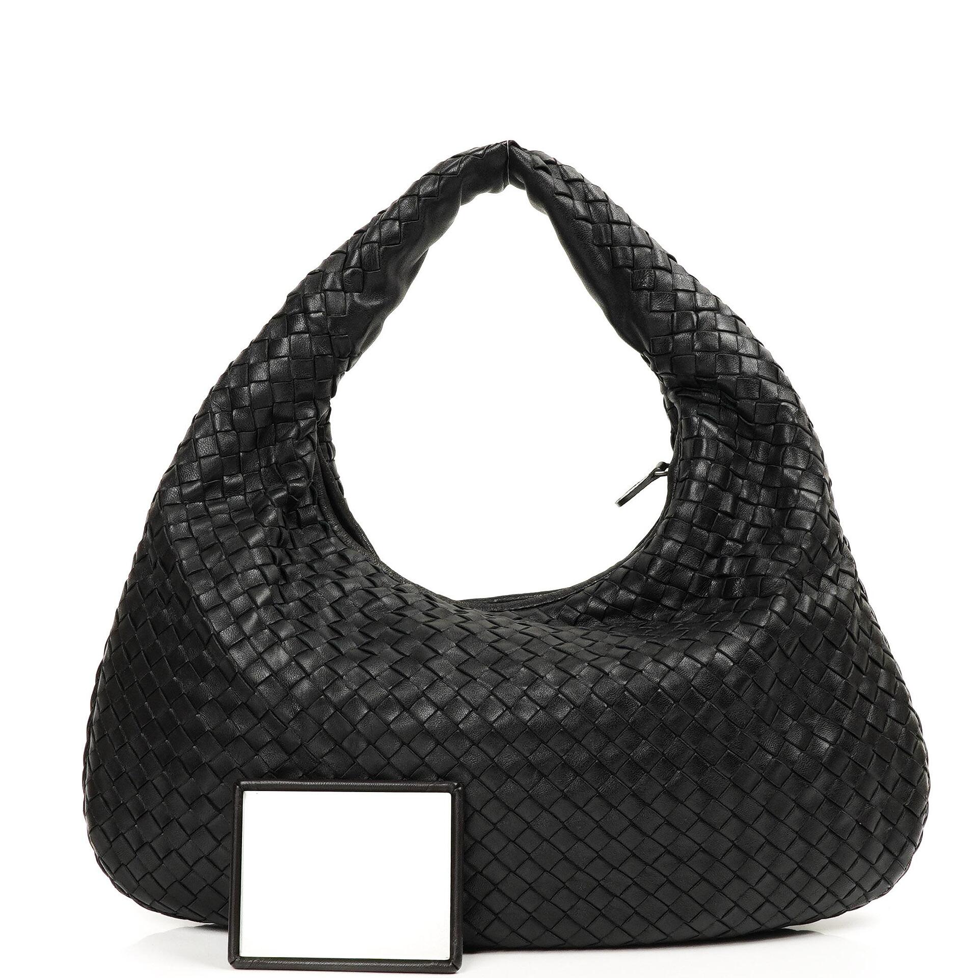 Bottega Veneta Medium Veneta Schwarzes Nappa Intrecciato Hobo Bag