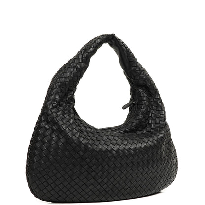 Bottega Veneta Medium Veneta Schwarzes Nappa Intrecciato Hobo Bag