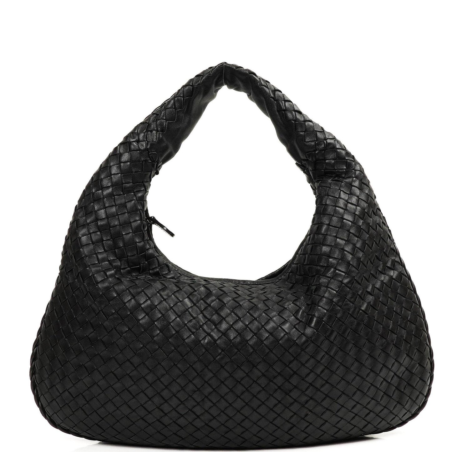 Bottega Veneta Medium Veneta Schwarzes Nappa Intrecciato Hobo Bag