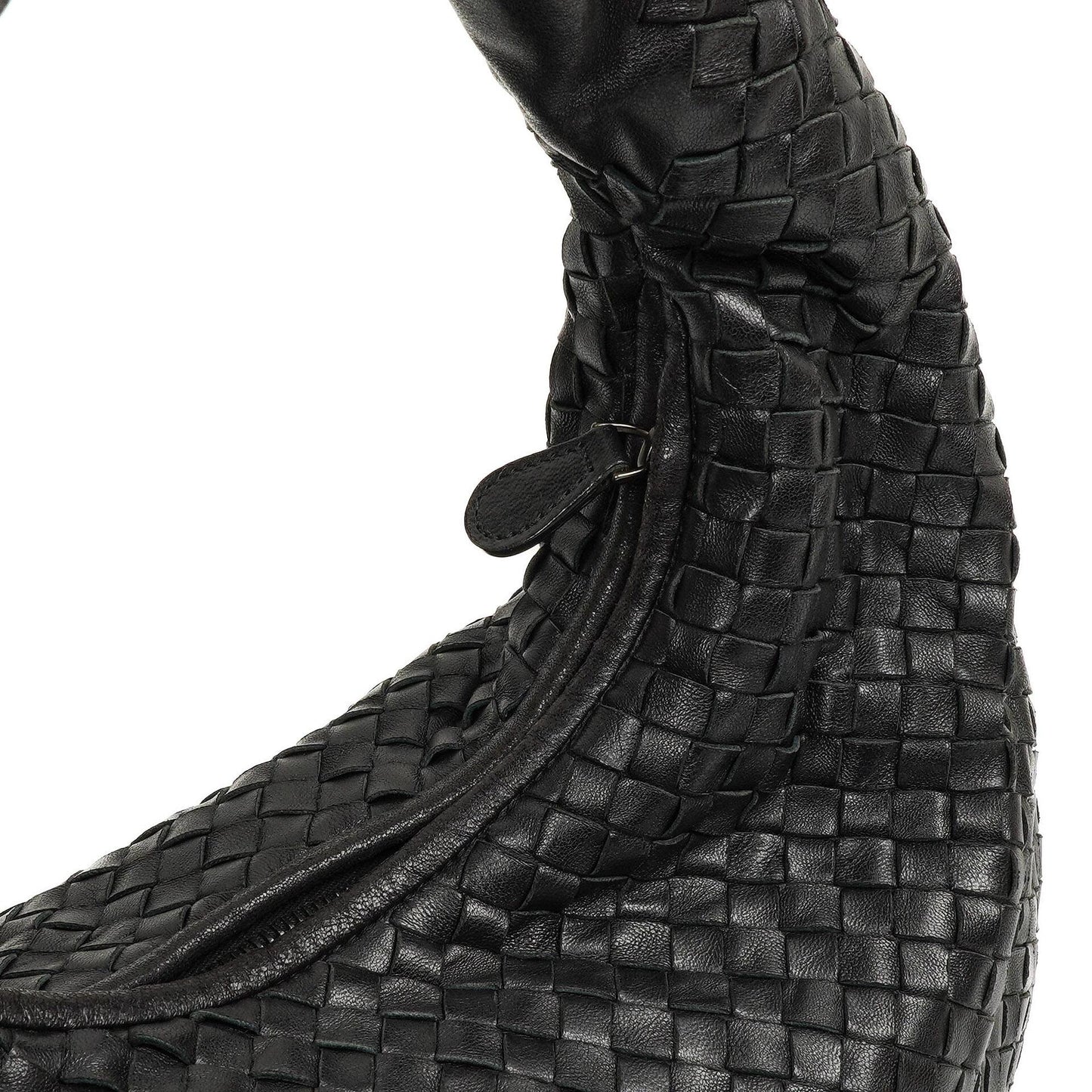 Bottega Veneta Medium Veneta Schwarzes Nappa Intrecciato Hobo Bag
