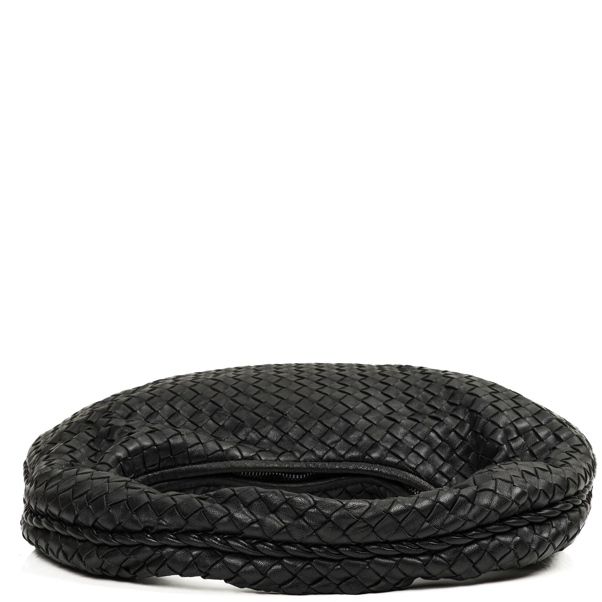Bottega Veneta Medium Veneta Schwarzes Nappa Intrecciato Hobo Bag