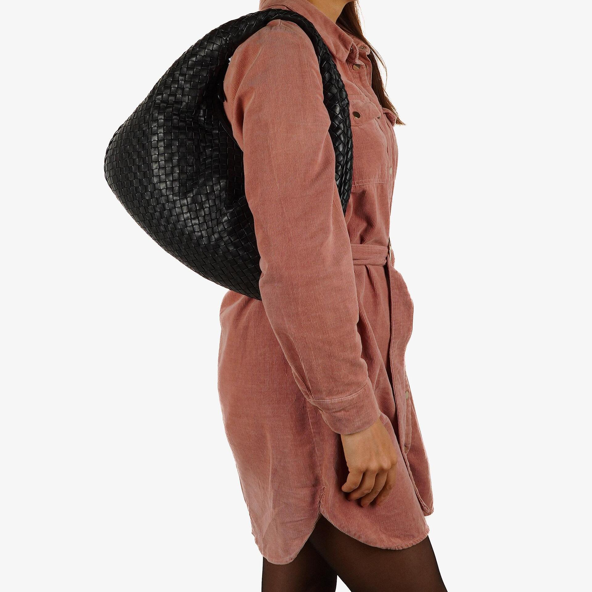 Bottega Veneta Medium Veneta Schwarzes Nappa Intrecciato Hobo Bag