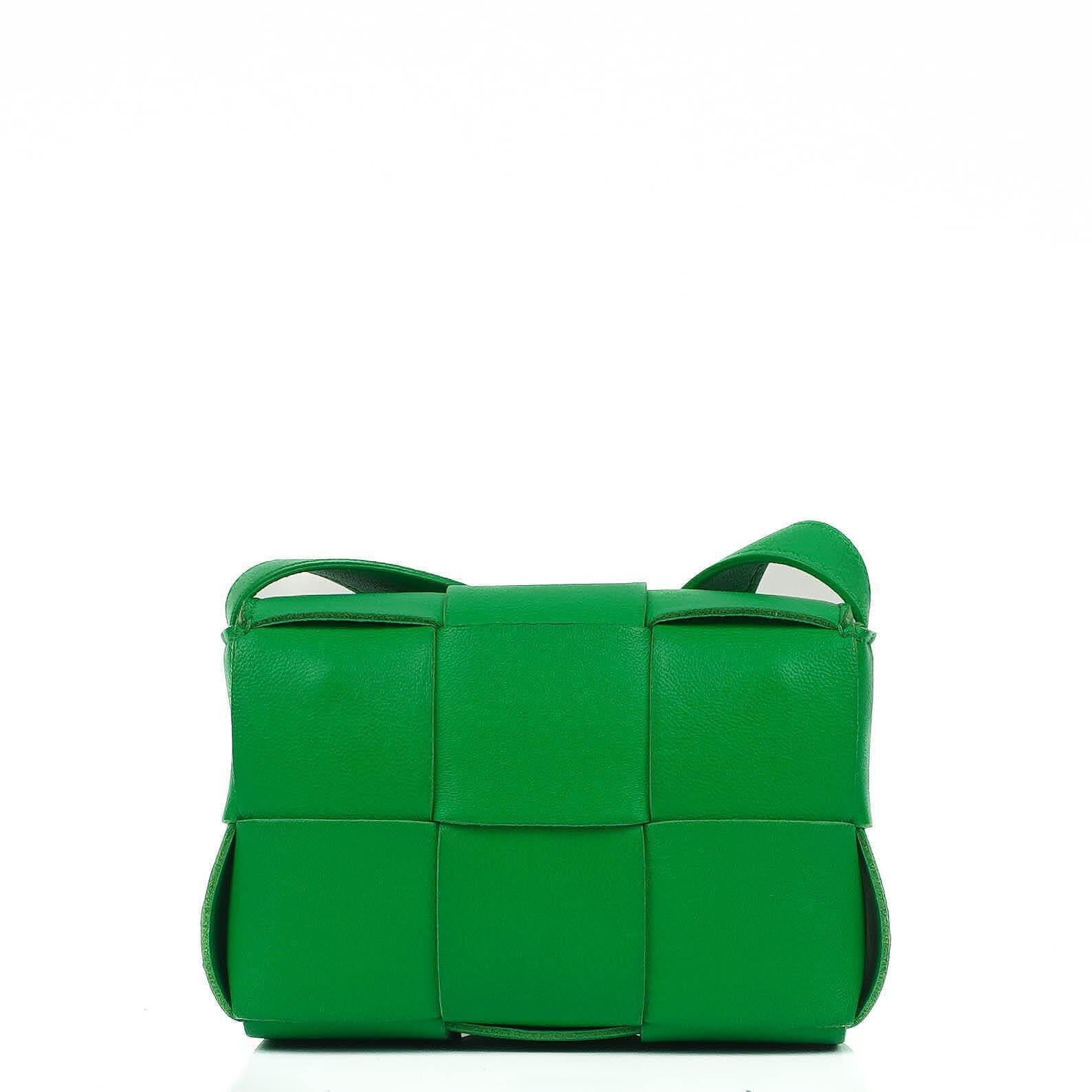 Bottega Veneta Mini Cassette Papagei Maxi Intrecciato Leder Umhängetasche