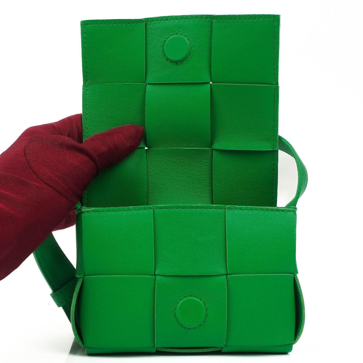 Bottega Veneta Mini Cassette Papagei Maxi Intrecciato Leder Umhängetasche