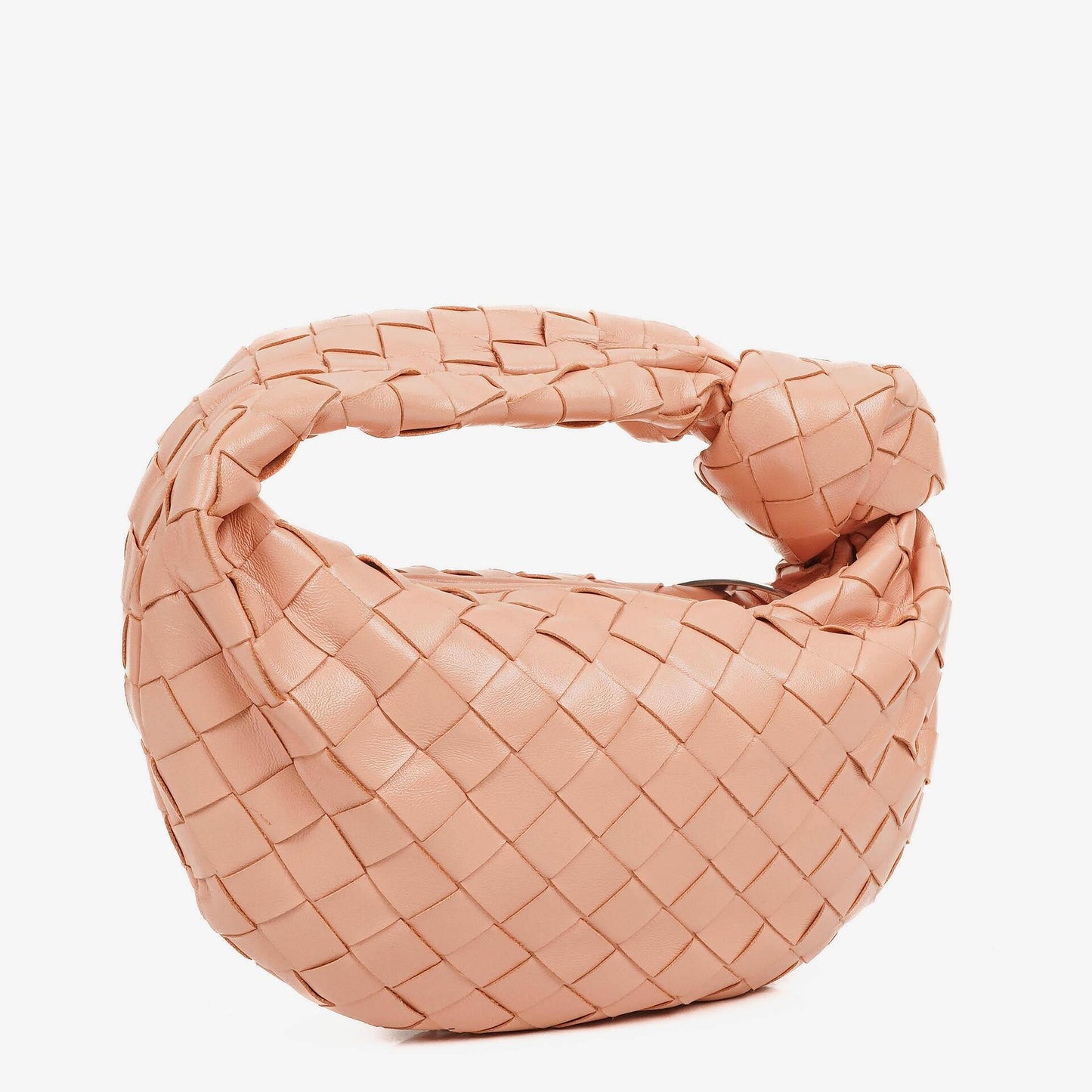 Bottega Veneta Mini Jodie Tasche aus pfirsichfarbenem Nappa Intrecciato