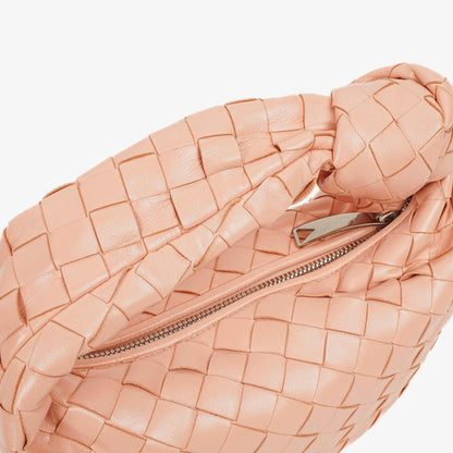 Bottega Veneta Mini Jodie Tasche aus pfirsichfarbenem Nappa Intrecciato
