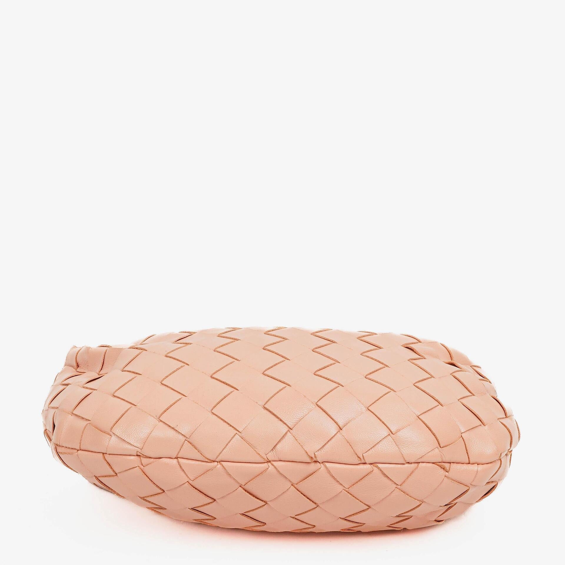 Bottega Veneta Mini Jodie Tasche aus pfirsichfarbenem Nappa Intrecciato